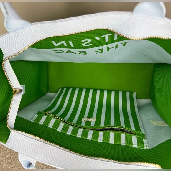 Kate Spade X Target Collaboration Colorblock Blue, Green Knit Tote w Coin Purse - Picture 7 of 8